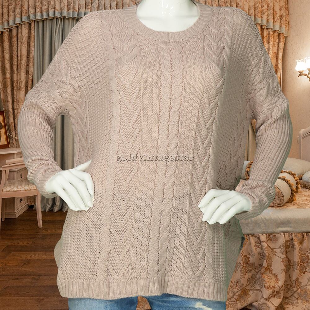 Joseph A Pastel Violet Cable Knit Sweater S